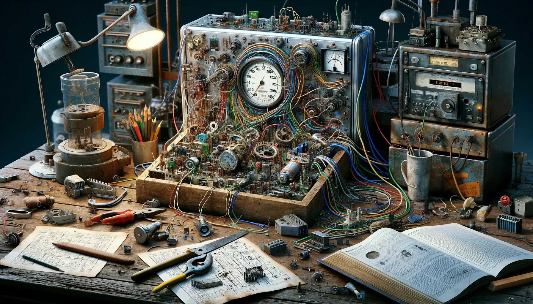 image illustrating the electrical engineering challenges in Mike Marcum's Time Machine project